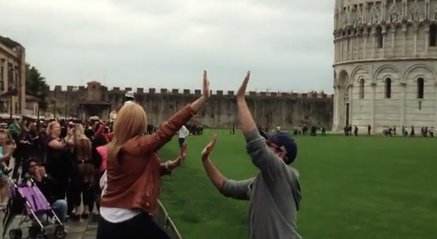 Trolleando a los turistas en Pisa