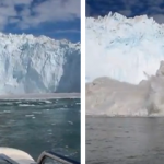 Un trozo de un gigantesco glaciar se rompe y provoca un pequeño tsunami