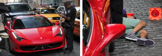 El propietario de un Ferrari 458 Spider hace caso omiso a un policía que le estaba poniendo una multa y pasa esto