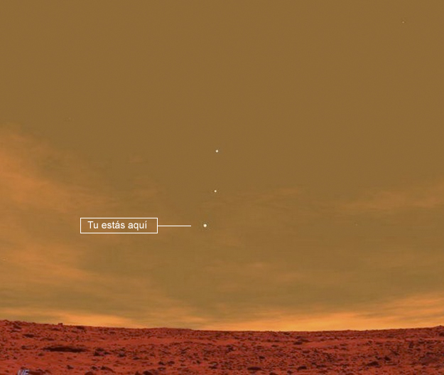 Fotografía tomada por el Curiosity de la Tierra vista desde Marte