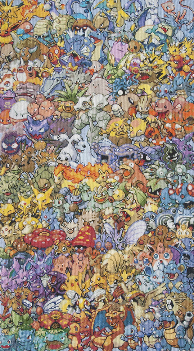 Los 151 personajes de Pokemon de primera generación hechos a punto de cruz