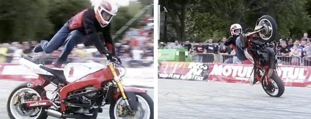 Las impresionantes acrobacias sobre la moto de Stunter 13