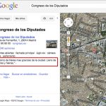 Esto es lo que sale en Google Maps cuando buscas ''Congreso de los Diputados''