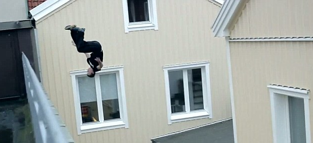 El freerunner sueco Robert Stafsing sufre un brutal accidente mientras que hacía parkour