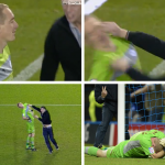 Un hincha entra en el campo y agrede al portero Chris Kirkland