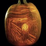 Calabaza tallada con ''El grito'' de Munch