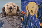 Una nutria imita la obra de ''El grito'' del famoso Edvard Munch