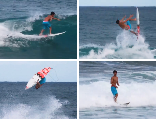 Impresionante backflip del surfista Gabriel Medina en Hawaii