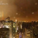El huracán Sandy visto desde la azotea del edificio del New York Times