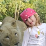 Una leona asusta a una niña en el zoológico