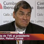 Rafael Correa, Presidente de Ecuador, pregunta por Ana Pastor en una entrevista en directo en el Canal 24h