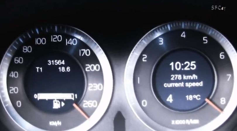 Aceleración de un Volvo S60: de 100 a 383 km/h