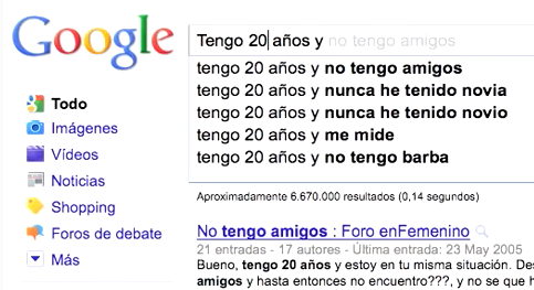 Tu vida según Google