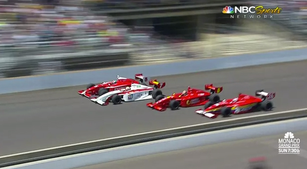 Final de infarto en la Indy Lights de Indianápolis, 4 coches pasando por meta a la vez