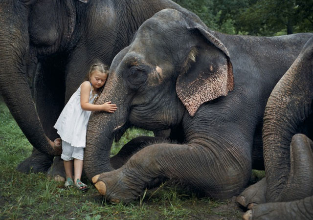 La fotógrafa Robin Schwartz muestra la conexión de su hija con animales de todo tipo