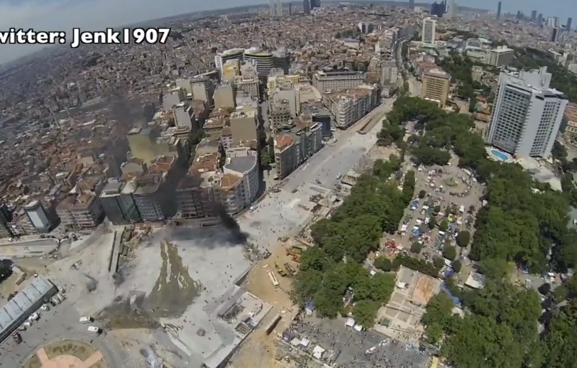 Un drone graba las protestas en Taksim hasta que es derribado por la policía