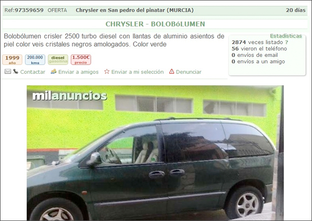 Se vende ''Chrysler Bolobólumen''