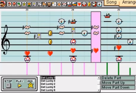 El ''Get Lucky'' de Daft Punk hecho con el Mario Paint Composer