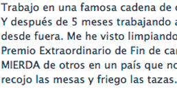 ''Tengo dos carreras, un máster y limpio WCs''