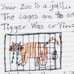 Dibujo de un niño de 6 años después de la visita a un zoo
