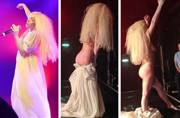 Lady Gaga se desnuda en un concierto en Londres (vídeo)