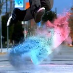 Tablas de skate cubiertas de tiza a cámara lenta