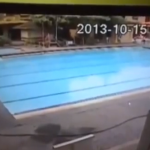 Terremoto de 7,2 en Filipinas visto desde la cámara en una piscina
