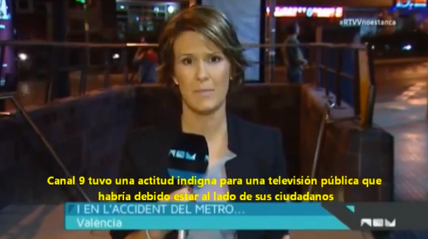 Canal 9 pide perdón a las víctimas del metro por silenciar el accidente bajo las órdenes del PP