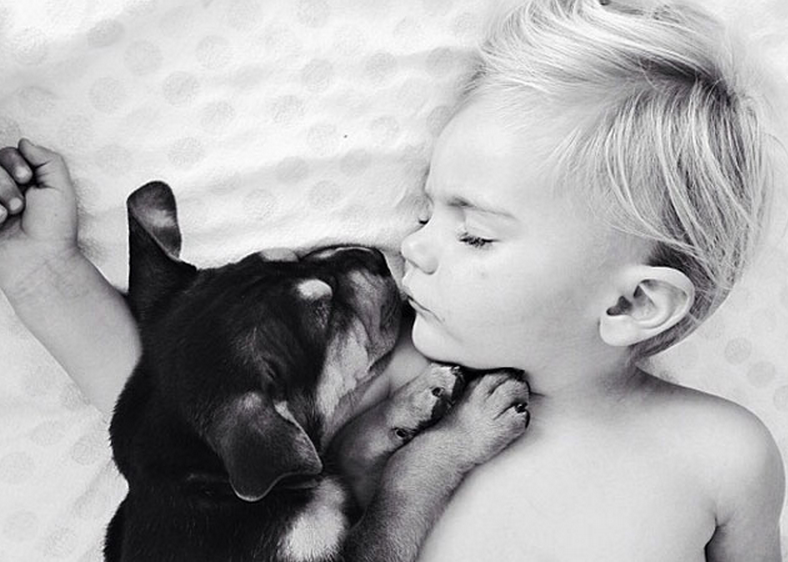 Las siestas de un niño junto a un cachorro enternecen a internet