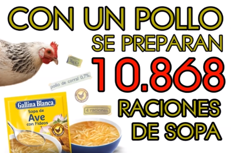 Las sopas de sobre y lo poco que han visto un pollo. 10.868 raciones con un pollo