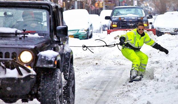 Snowboarding en New York City