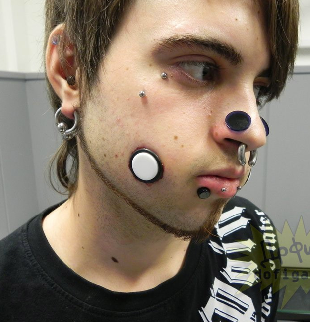 Group piercing street handsome