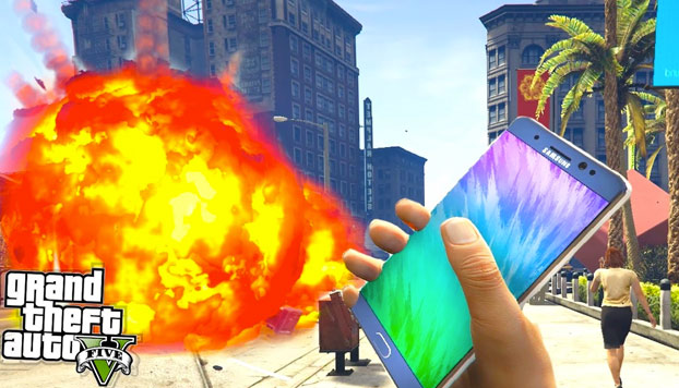 Samsung censura a Youtubers para que no usen el Galaxy Note 7 como bomba en GTA V