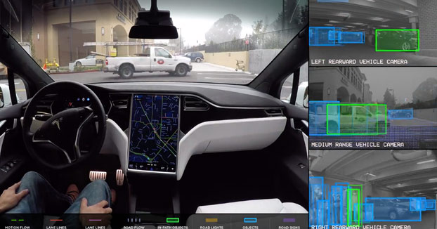 Esto es lo que ''ve'' el Autopilot de Tesla y así es como esquiva obstáculos