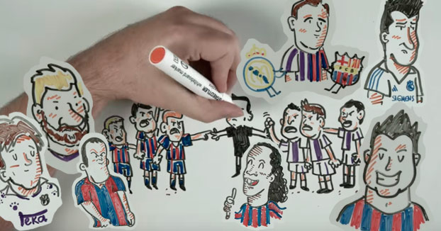 La historia de los Barcelona-Real Madrid en dibujos