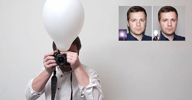 Puedes hacer mejores fotos con flash integrado usando un globo, la diferencia es sorprendente