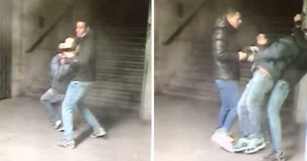 Robo en vivo por el método del 'mataleón' en el Metro de Madrid (Vídeo)