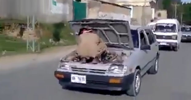 Mecánico reparando el coche en marcha