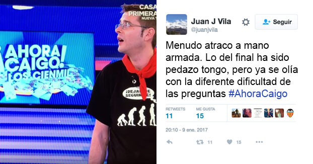 Acusan al programa '¡Ahora Caigo!' de Antena 3 de tongo para no dar el premio de 100.000 euros (Vídeo completo)