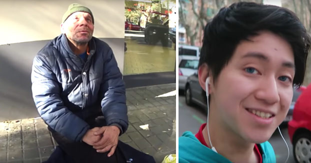Este youtuber humilla a un mendigo dándole unas oreos rellenas con pasta de dientes