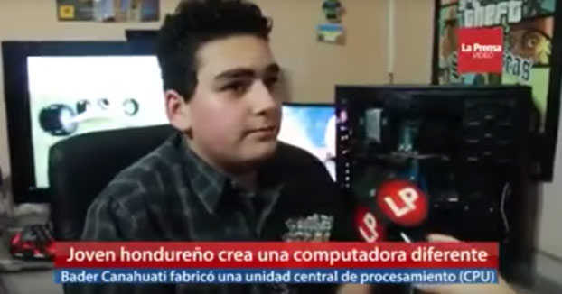 Presentan a este chico como un prodigio de la informática en Honduras por cambiar el disco duro