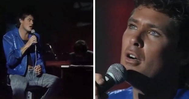 David Hasselhoff cantando 'Historia de un amor' en el programa de Jesús Hermida (año 1987)