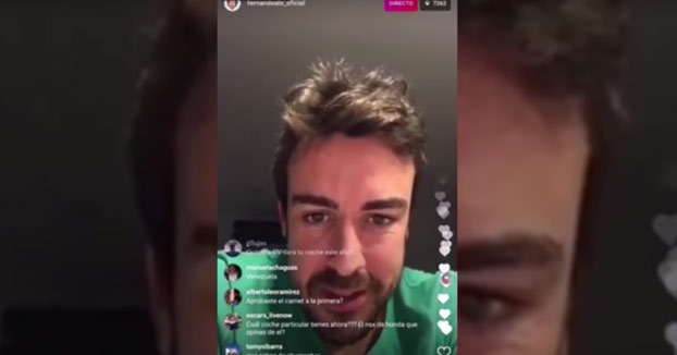 Fernando Alonso responde a un troll que le llamó rata en un directo de Instagram