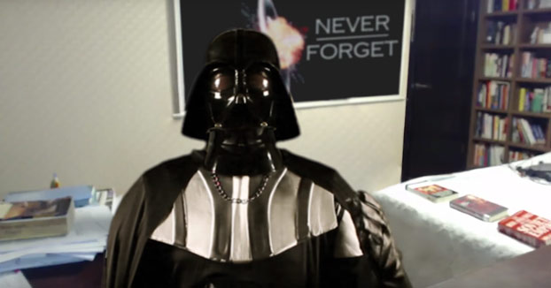 Los droides interrumpen una entrevista de Darth Vader en la BBC intergaláctica