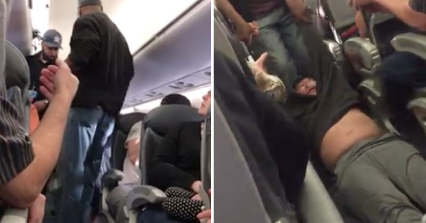 Echan a la fuerza a una persona escogida al azar de un avión de United Airlines por encontrarse saturado (Vídeo)
