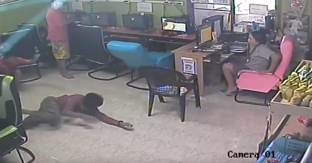 Terror en el cibercafé: una serpiente entra a chatear y cunde el pánico