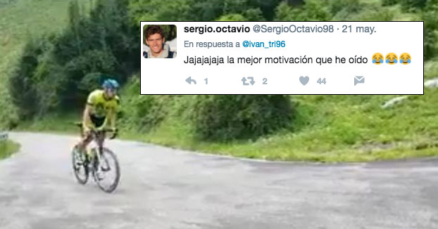 ''Mi madre animándome mientras subía el Angliru en bici''