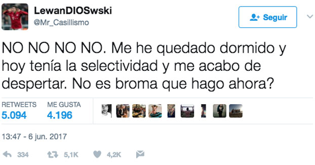 Se queda dormido el día que tenía examen de selectividad. Pide ayuda en Twitter y ojo a las respuestas...