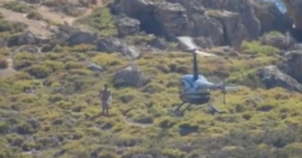 Buscan al misterioso hombre que aterrizó con un helicóptero para darse un baño en un espacio protegido de Mallorca