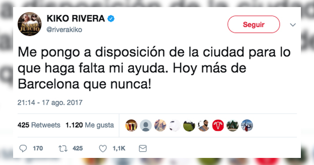 Kiko Rivera publica un tuit en apoyo a Barcelona y en Twitter empieza el cachondeo